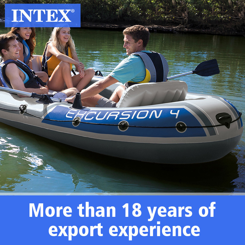 INTEX 68324 excursion 4 boat set hot sale fishing kayak 4 Person Inflatable Boat With 4 Seats Ocean Kayak