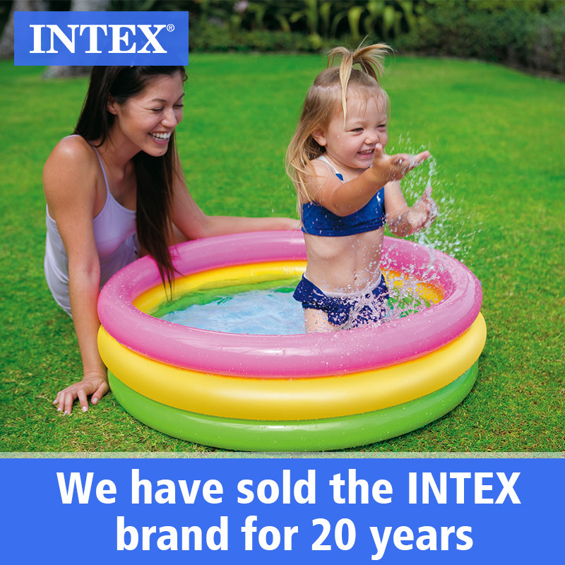 Intex 58924 3 rings small size inflatable baby pool movable plastic Round Sunset Glow baby pool