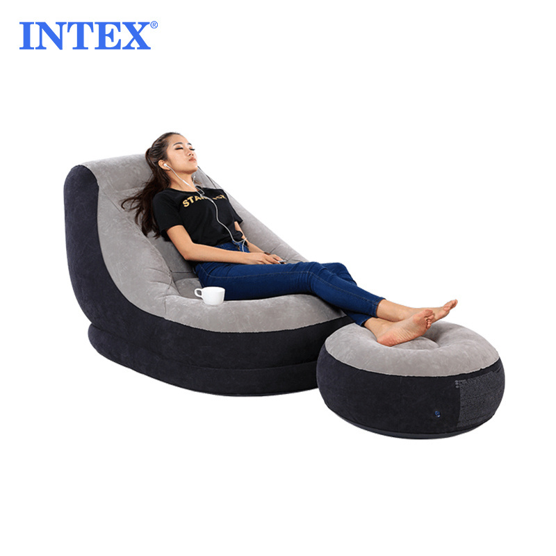 intex 68564 ultra lounge Outdoor inflatable sofa Flocked With Footrest inflatable chair ottoman Inflatable sofa