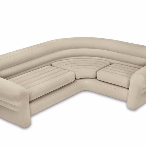 INTEX 68575 INFLATABLE BEIGE COMFORTABLE  CORNER SOFA FOR LIVING ROOM