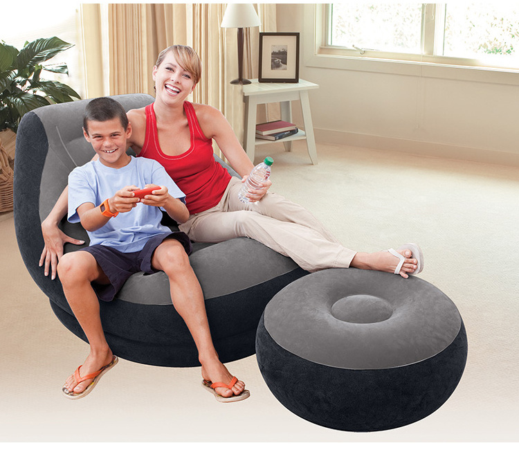 INTEX 68564 Ultra Lounge 2 In 1 Inflatable Flocked Chair With Ottoman Adult 40