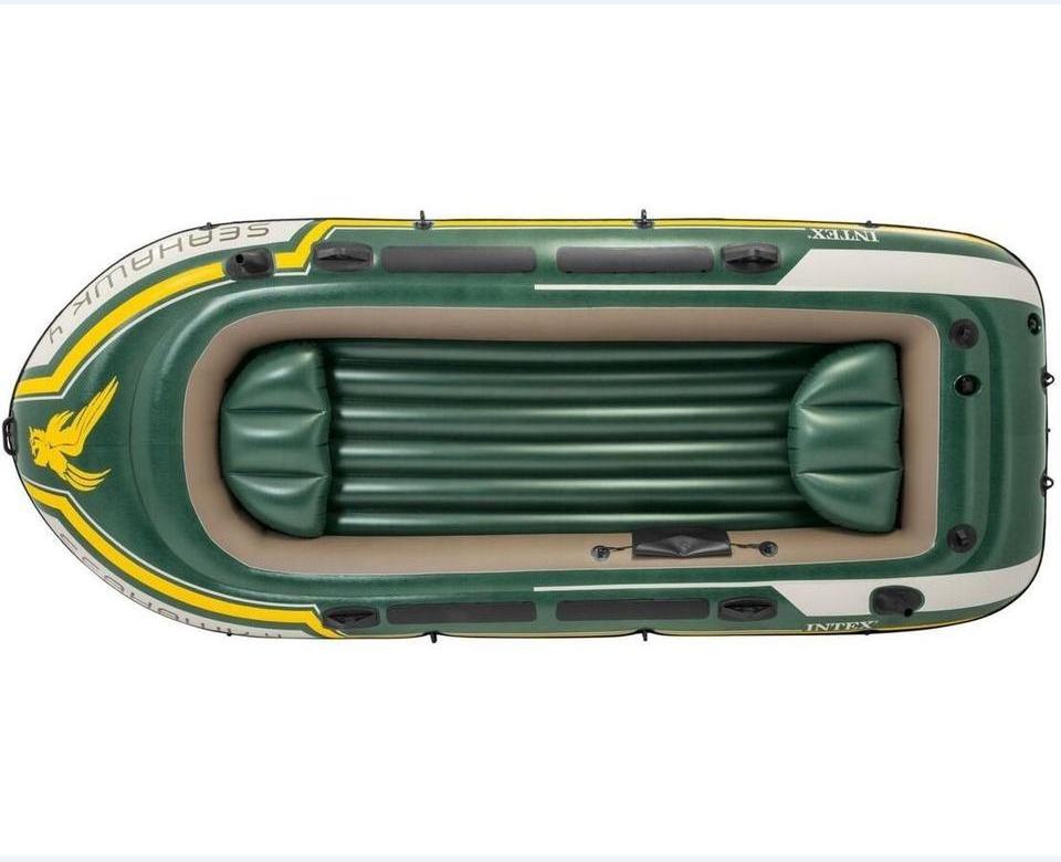 INTEX 68351 SEAHAWK 4 Air Boat Sport Series Inflatable Boat  Kit With Oar And Pump Set Kayak Rescue Fishing Inflatable Boat