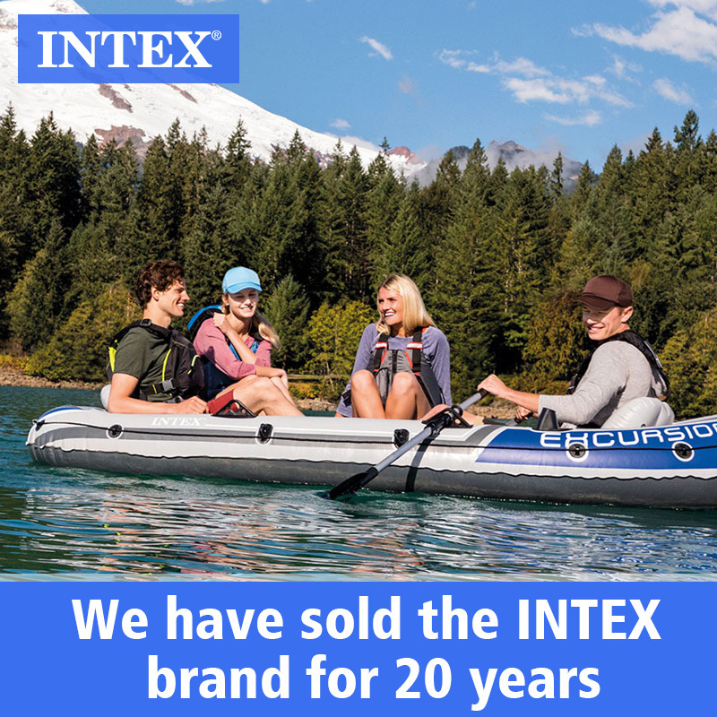 INTEX 68324 excursion 4 boat set hot sale fishing kayak 4 Person Inflatable Boat With 4 Seats Ocean Kayak