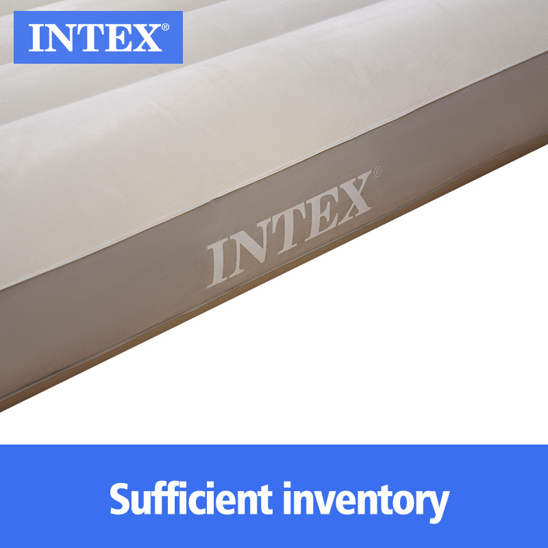 Intex 64103 Queen Dura-Beam Series Single High Airbed Outdoor Camping Mat Comfortable Corduroy Flocking Air Mattress