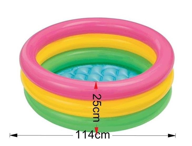 Intex 58924 3 rings small size inflatable baby pool movable plastic inflatable pool 3 ring baby pool