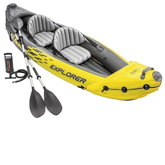 INTEX 68307  Hot Sale Fishing kayak Yellow Adult 2 Person Inflatable Canoes Boat With Two Seats Ocean Kayak