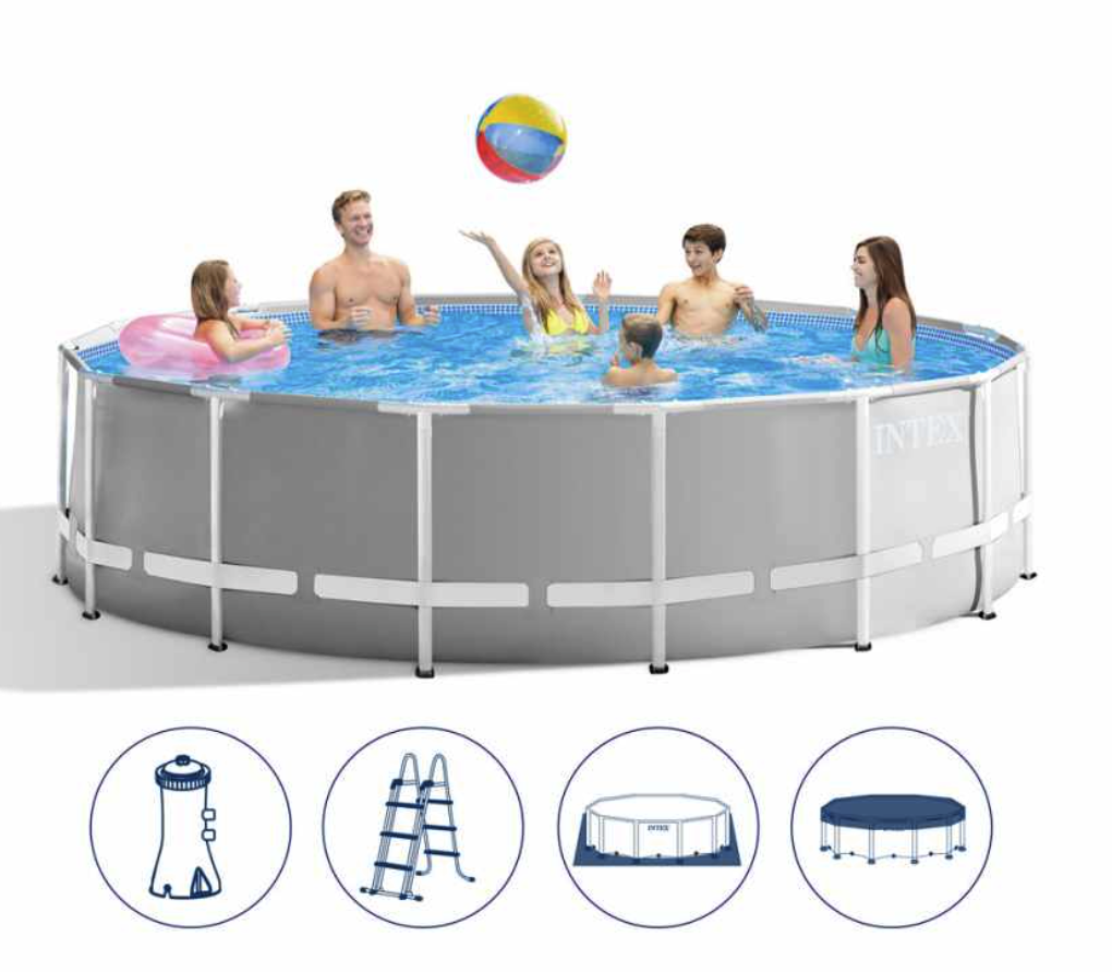 INTEX26726 Outdoor Family Pool Set 457x122 cm Large Capacity Foldable Storage Seaside Beach Splash Pool