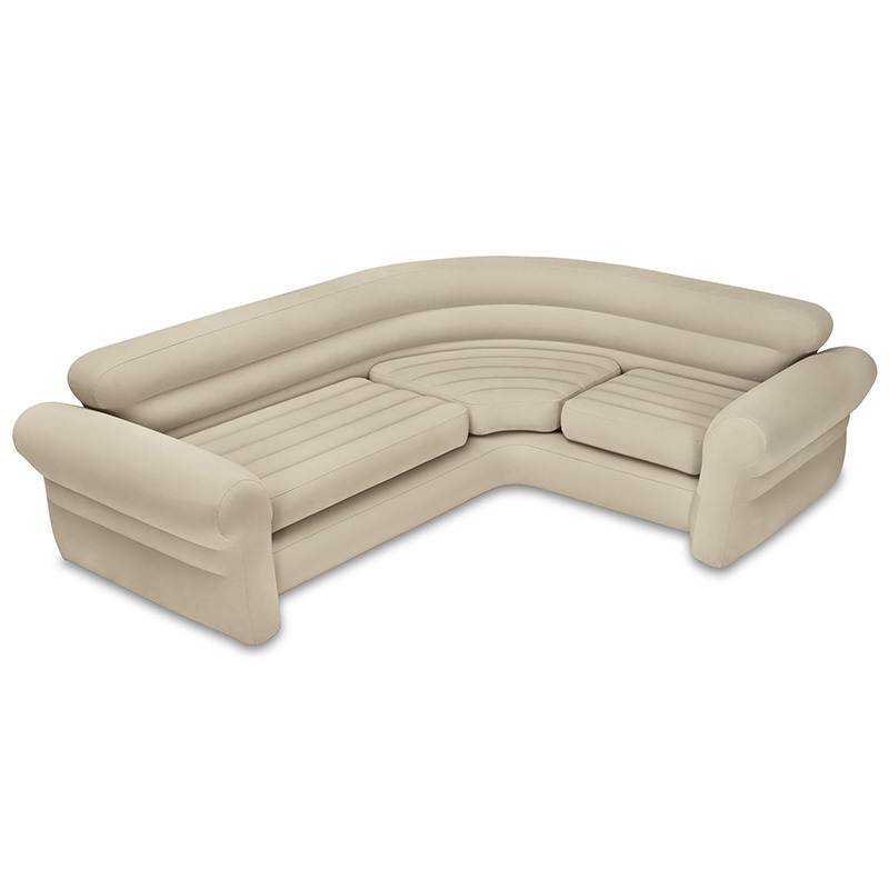 Intex 68575 Plush Velvet Surface Outdoor Indoor Home Portable Inflatable Furniture Sofa Inflatable Corner Sofa