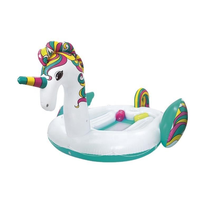 Bestway 43228 H2OGO! Swimming Pool Play Watersport Accessories Inflatable Unicorn Party Island Pool Floats Platforms