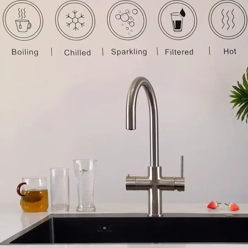 5 in 1 under counter sparkling and normal hot and cold water faucet