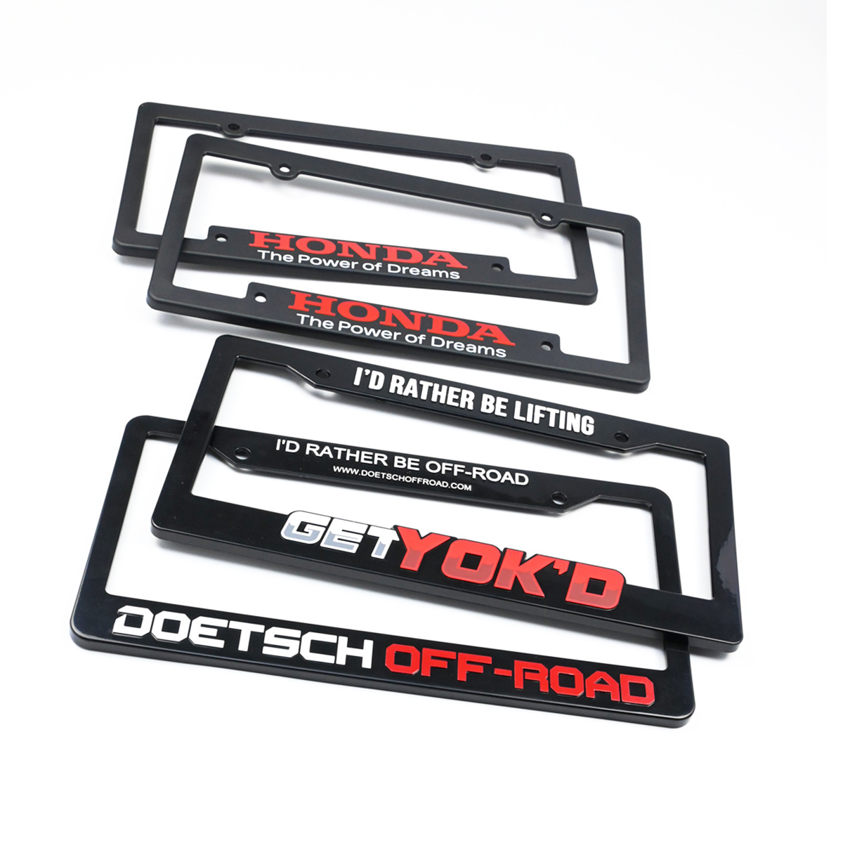 Custom Logo Printed Waterproof Reusable Black Plastic Car Plate Holder License Plate Frame Cover For Standard Us Size