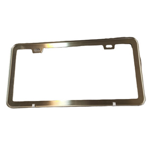 Custom Standard Us Size Electroplate Smooth Surface Chrome Stainless Steel Car License Plate Frame For Car Plate Cover