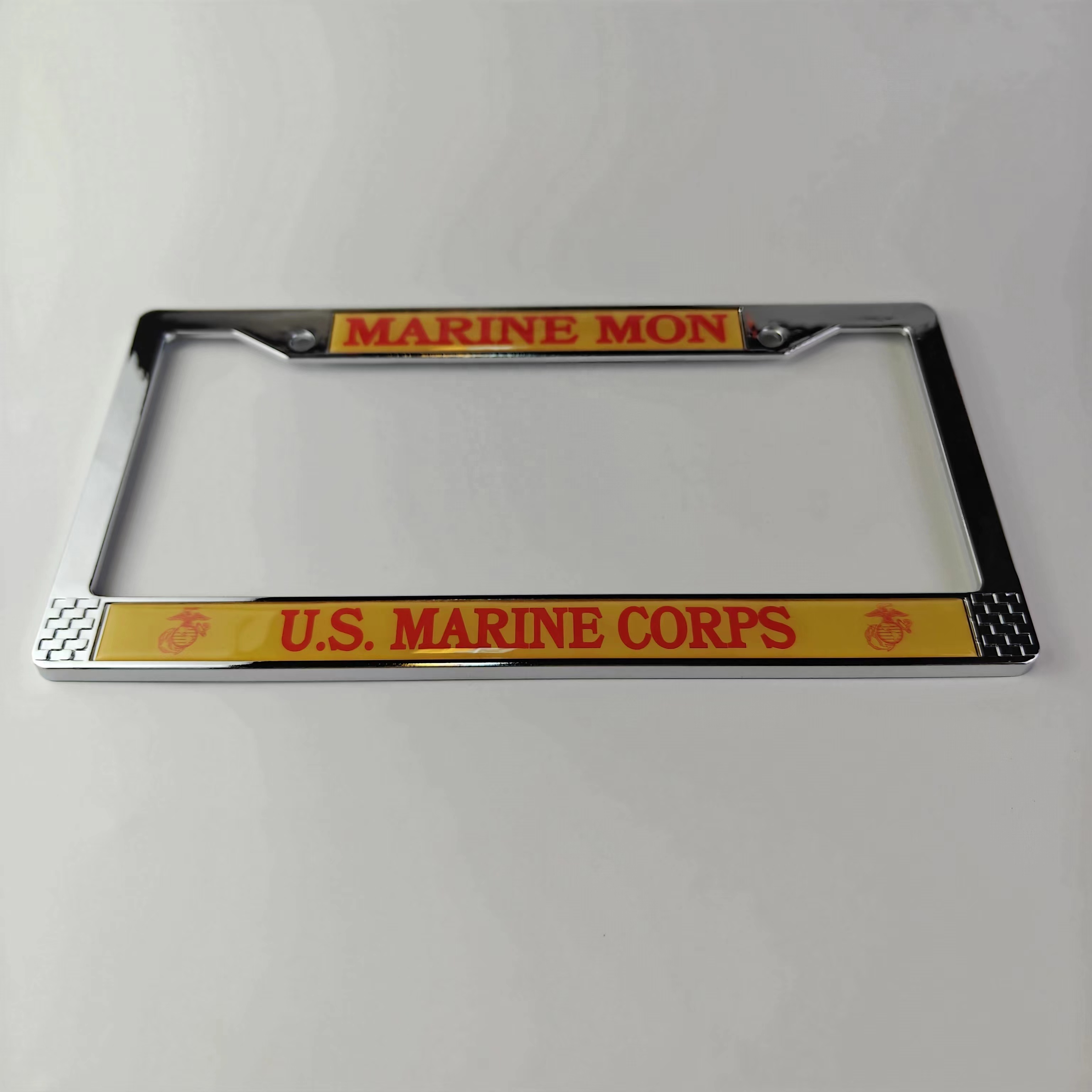 Customized Plastic Car License Plate Frame Cover for US Market Luxury Custom Marine Corps OEM