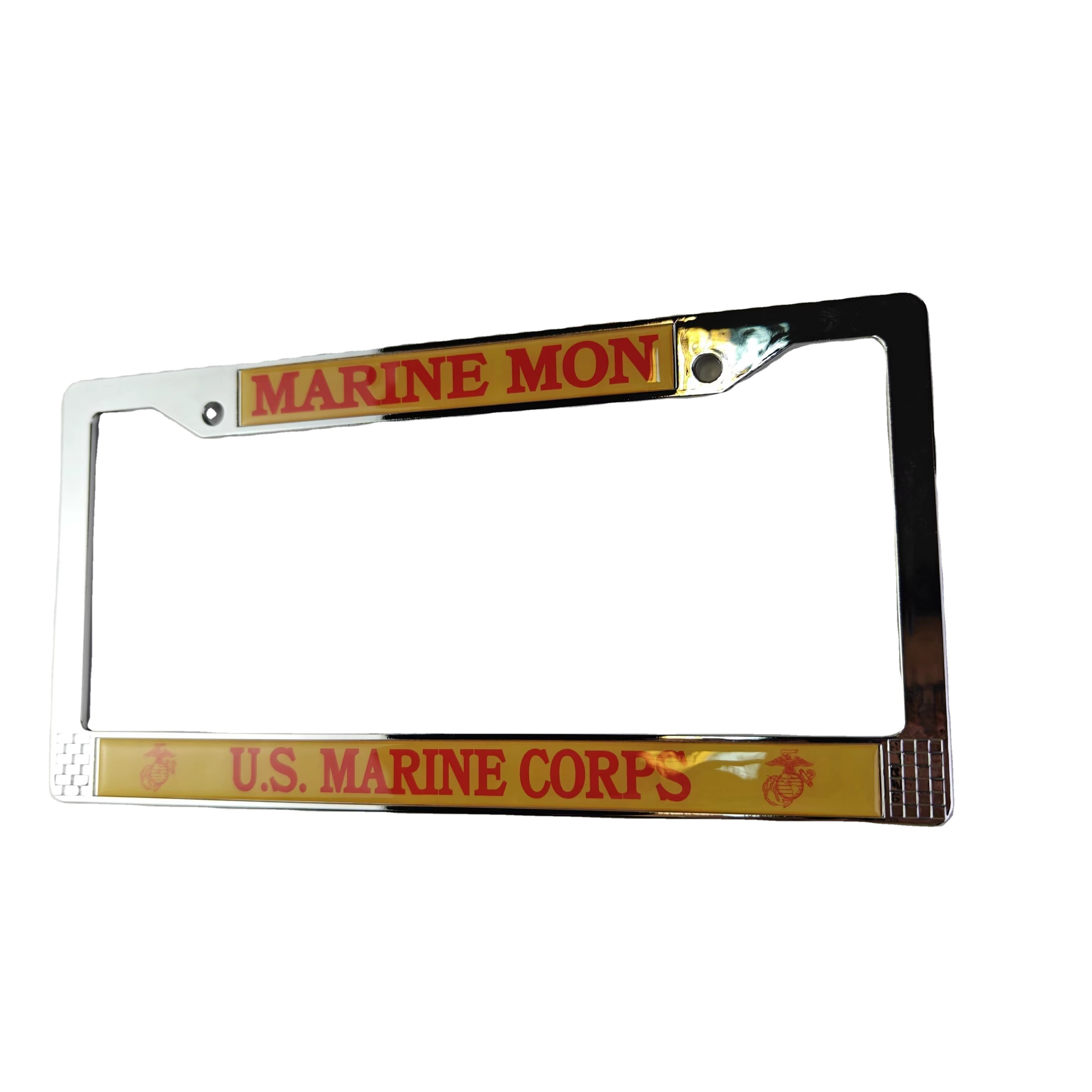 Customized Plastic Car License Plate Frame Cover for US Market Luxury Custom Marine Corps OEM