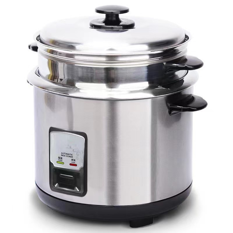 JEWIN 2.2L 2.8L Stainless Steel Electric Rice Cooker with Steamer 10 Cups 12 Cups 1000W