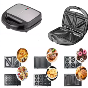 Detachable Sandwich Maker 6 in 1 Removable Sandwich Waffle Grill Shell Nutty Donut Plates