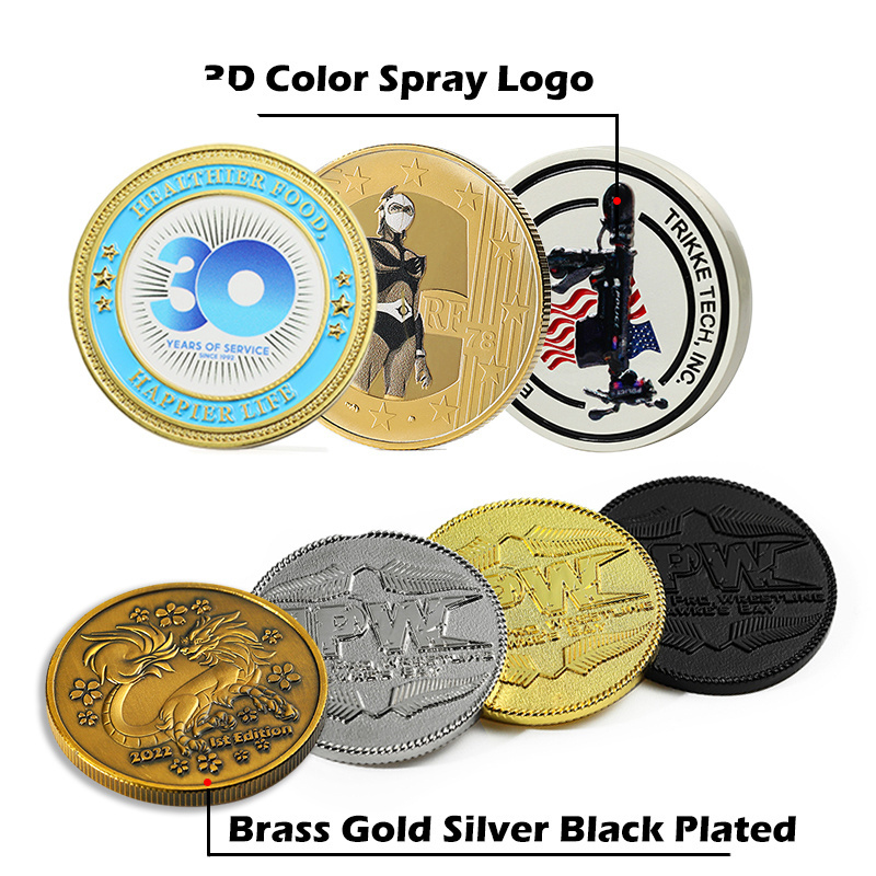 Free Design Customized Coin Stamping Dies 3D Zinc Alloy Challenge Coin Custom Engravable Metal Gold Commemorative Souvenir Coin