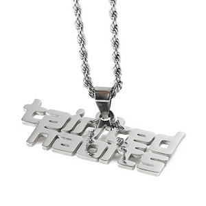 Custom Design Stainless Steel Silver Necklace Fashion Jewelry Men Women Necklace 2d 3D Letter Name Pendants for Necklace