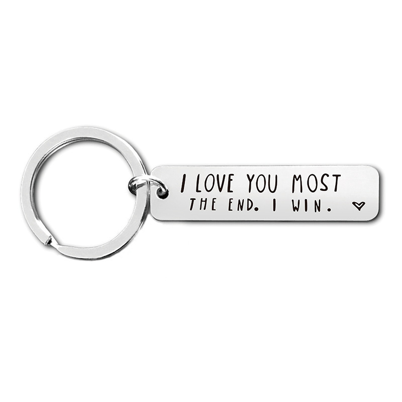 In Stock Blank Key Chains Wholesale Metal Keychain Laser Engraving Logo Rectangle Stainless Steel Key Ring for Anniversary Gifts