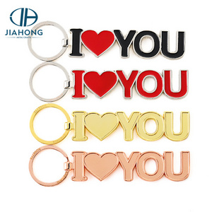 Wholesale Custom Logo Couple I Love You Letter Cute Keychains 3d Soft Enamel Key Chain for Girls