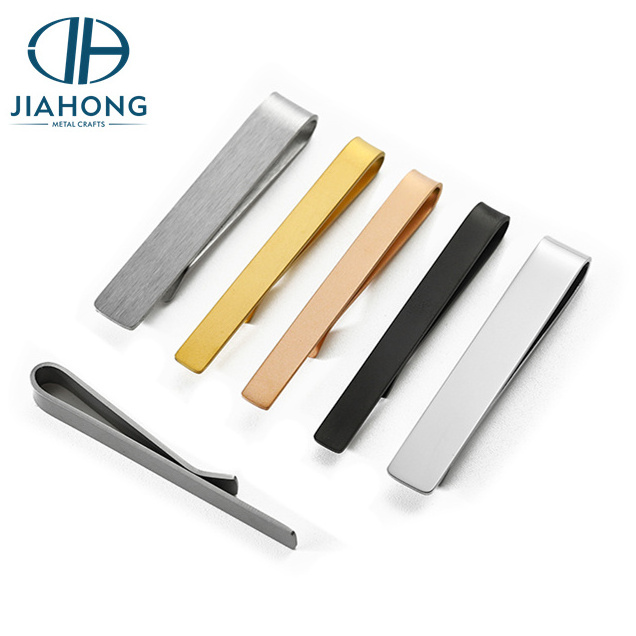 New Fashion Style Brass Gold Sliver Black Plated Blank Men Tie Clips Stainless Steel Custom Tie Bar Clip for Men Ties