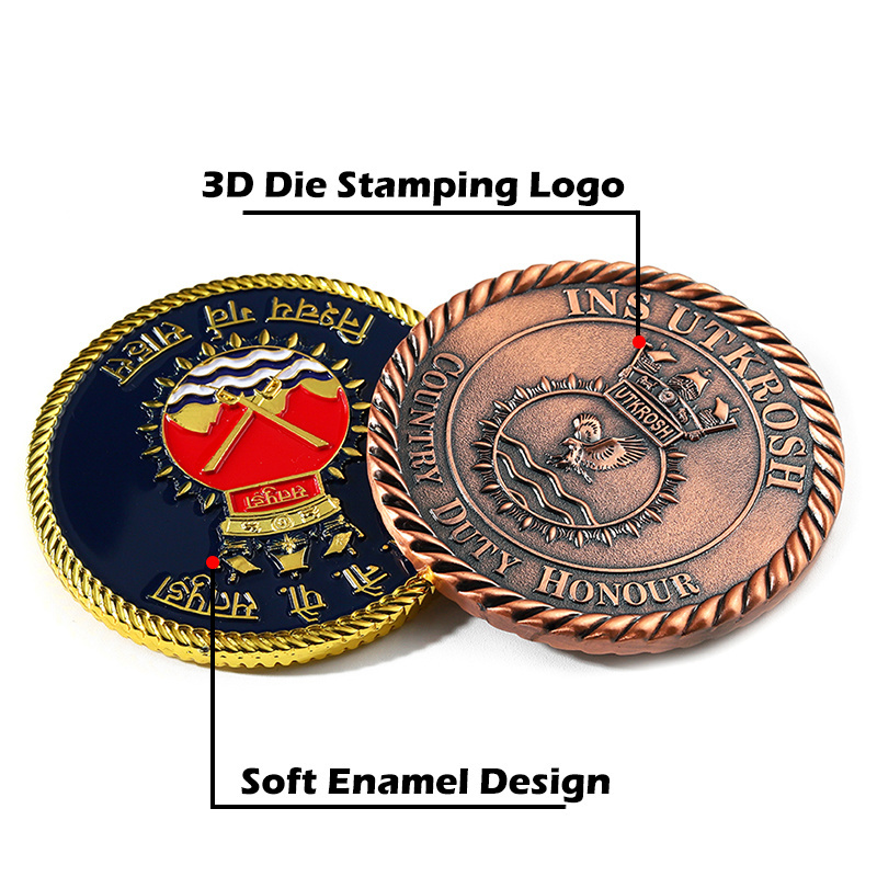 Free Design Customized Coin Stamping Dies 3D Zinc Alloy Challenge Coin Custom Engravable Metal Gold Commemorative Souvenir Coin