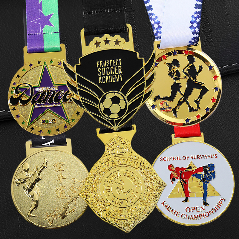 Manufacture Custom Sport Judo Karate Taekwondo Medal Latin Ballet Dance Medal 3D Metal Gold Skating Rhythmic Gymnastics Medals