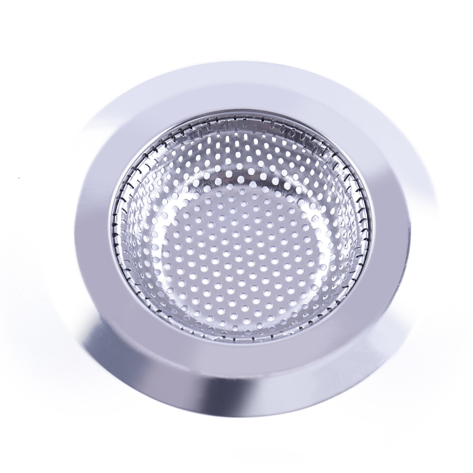 Anti-Clogging Punching Hole Rust Free Stainless Steel Kitchen Sink Strainer Food Catcher Wide Rim Perfect for Most Sink Drains