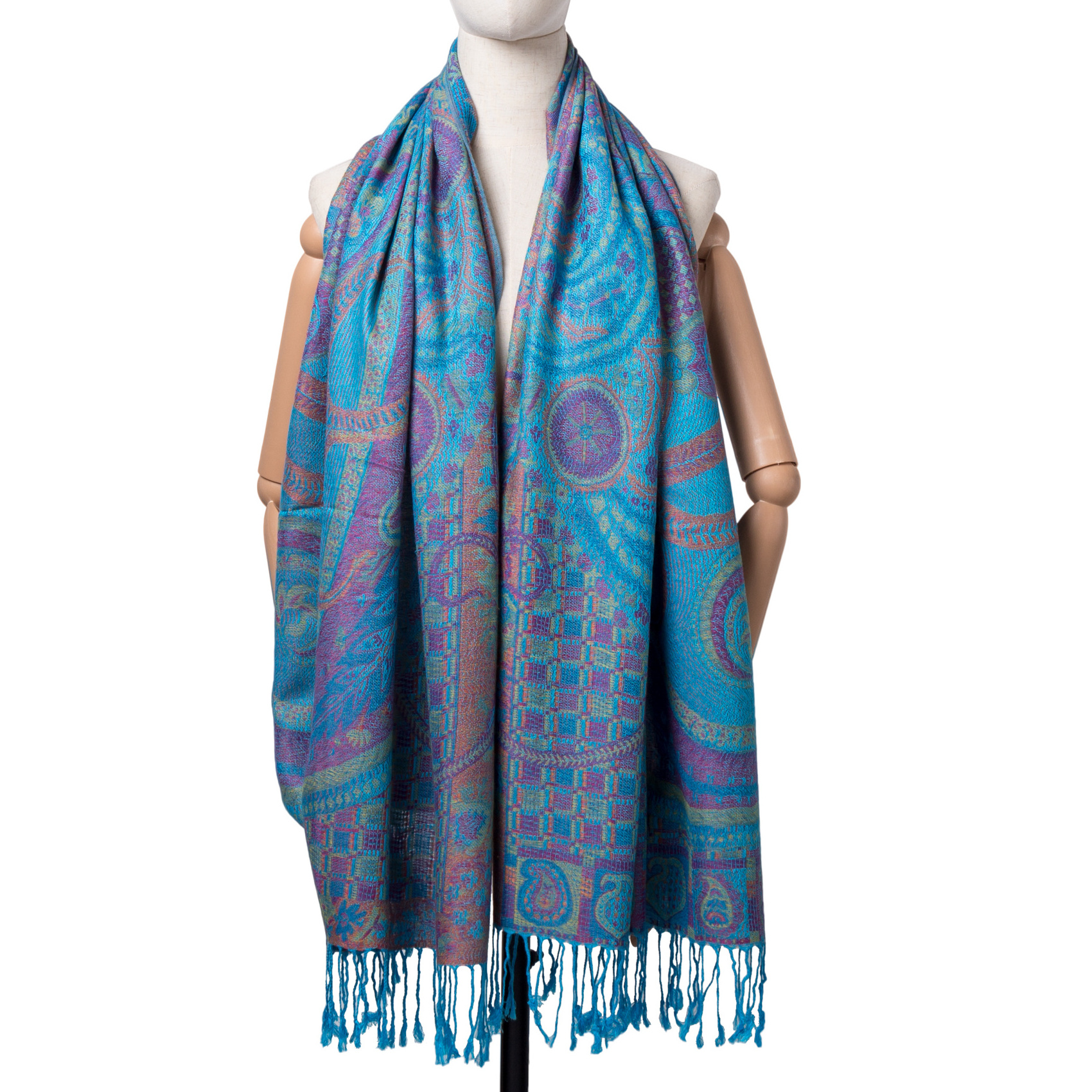 turkish style arab muslim hijab pashmina  scarf  manufacturer women cashmere elegant jacquard Paisley Stole Scarf