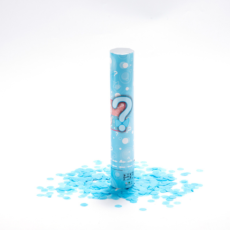 Free Sample Color Smoke Boy or Girl Gender Reveal Recyclable Baby Gender Reveal Confetti Cannon