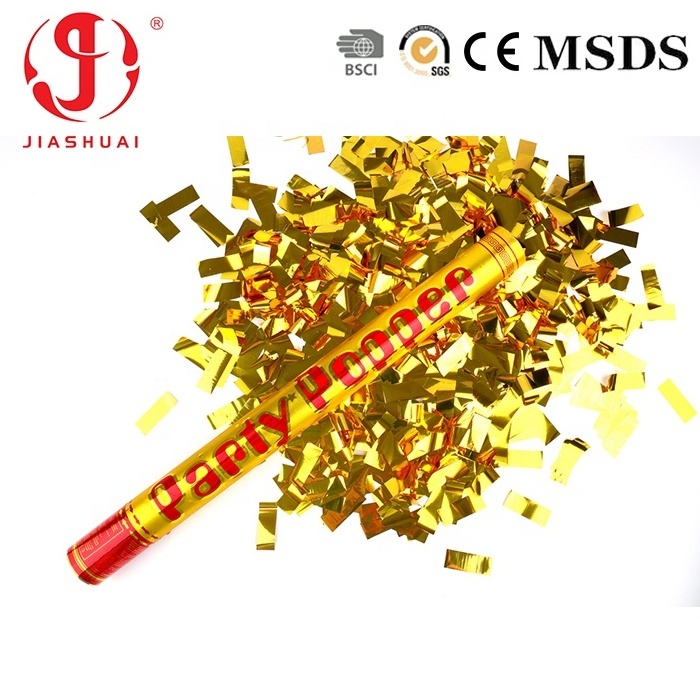 Biodegradable Wholesale Red Confetti Cannons Party Shooter 30cm Gold Shooting Confetti Cannons