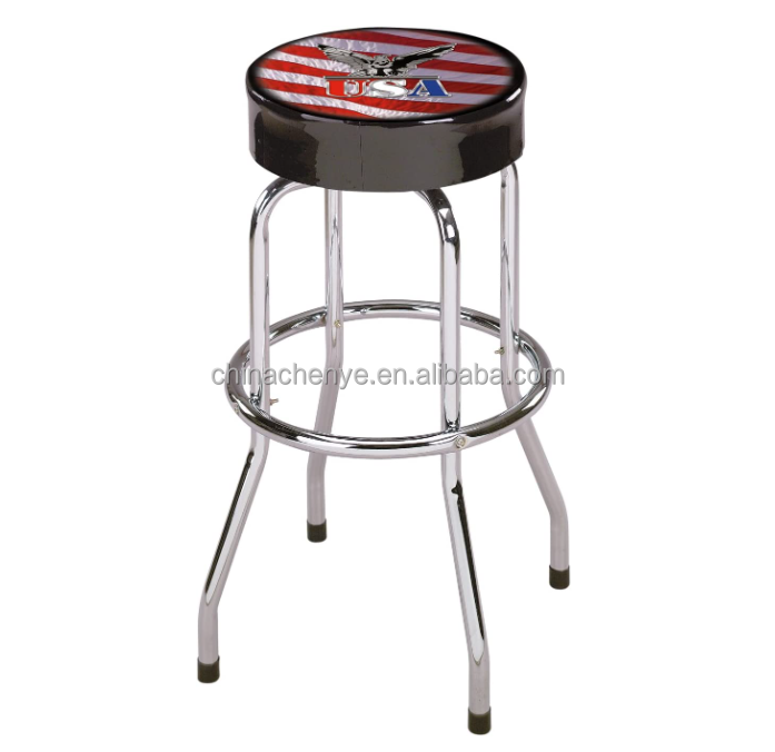 Modern Bar Stools Swivel Bar stool Height Chairs Round Heavy Metal Base