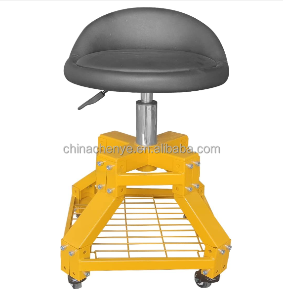 Rolling Garage Stool Shop Stool Mobile Rolling Gear Seat with 360-degree Swivel Wheels for Workshop