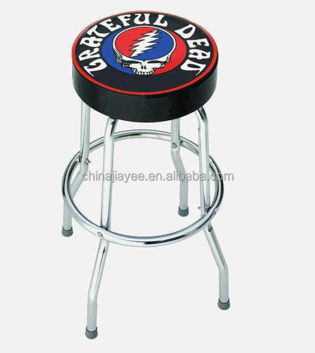 JIAYEE Swivel Bar Stool Padded  Seat with Chrome/power coating Plated Legs Commercial Leather Garage shop stool