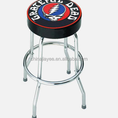 JIAYEE Swivel Bar Stool Padded  Seat with Chrome/power coating Plated Legs Commercial Leather Garage shop stool