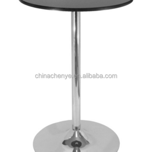 MDF Round Top Bar Table, Pub Table with Silver Leg and Base