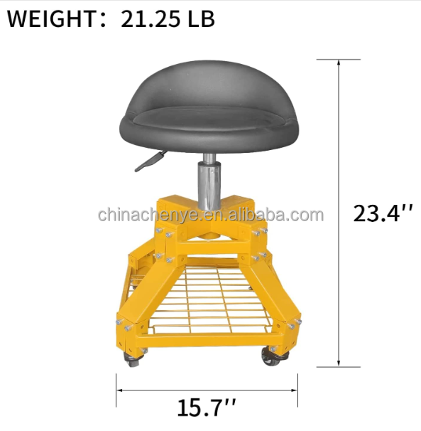 Rolling Garage Stool Shop Stool Mobile Rolling Gear Seat with 360-degree Swivel Wheels for Workshop