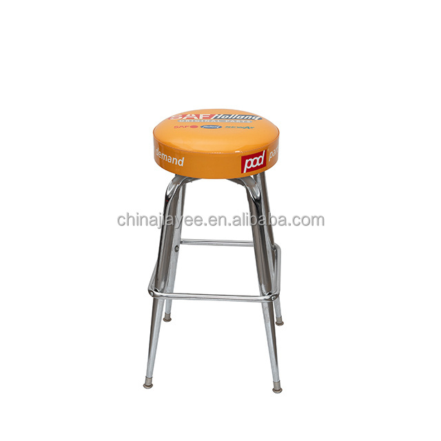 JIAYEE Swivel Bar Stool Padded  Seat with Chrome/power coating Plated Legs Commercial Leather Garage shop stool