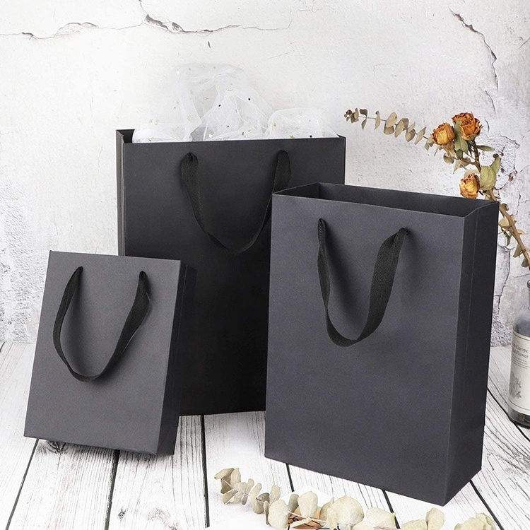 online custom paper shopping bag 250gsm papier Douane blanc cadeau sac en papier