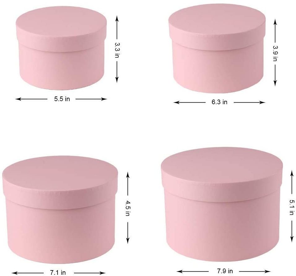 Custom Assorted Sizes pink white black round paper gift box with Lids For baby clothing Underwear Small candle perfume