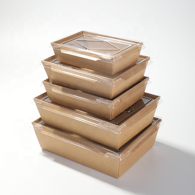 Paper Food Containers Disposable Boxes Food Packaging Containers Disposable Kraft Paper Food Box