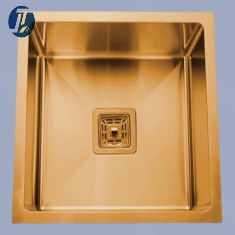 Simple and noble nano gold stainless steel kitchen sink above counter handmade sink for restaurant kitchens