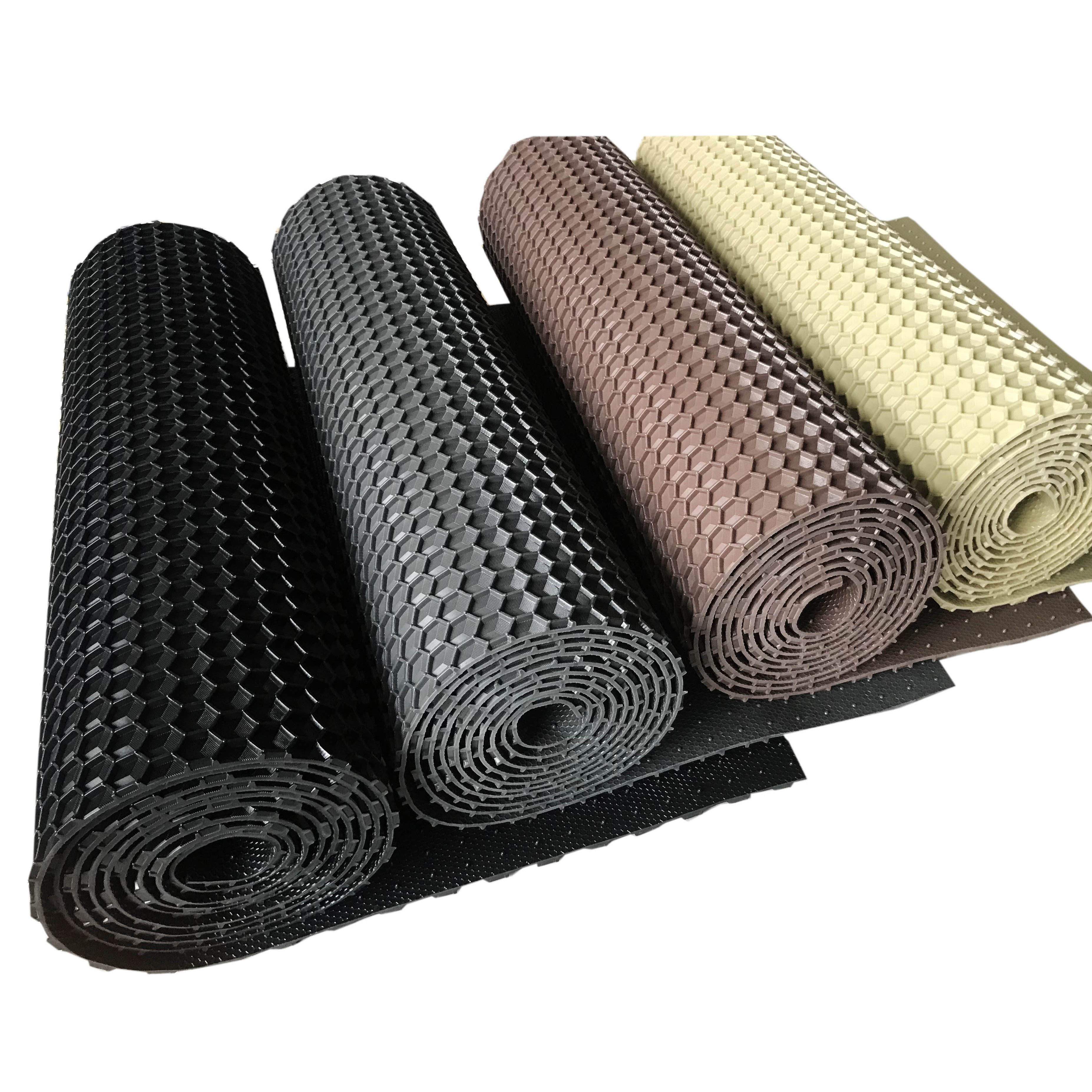 Non Toxic Odorless Car Carpet Material Roll Honeycomb Black Rubber PVC TPE Floor Car Mat