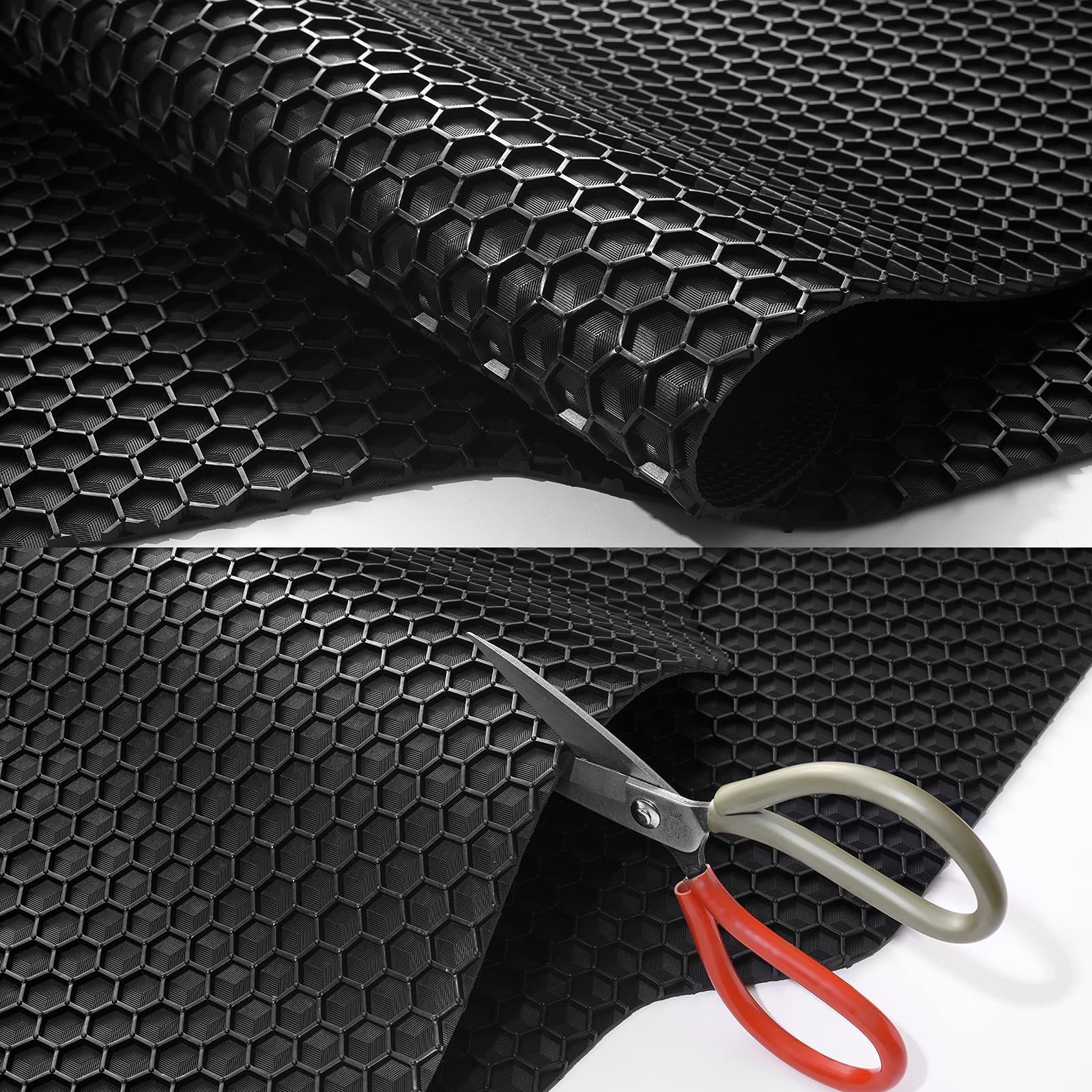 Non Toxic Odorless Car Carpet Material Roll Honeycomb Black Rubber PVC TPE Floor Car Mat