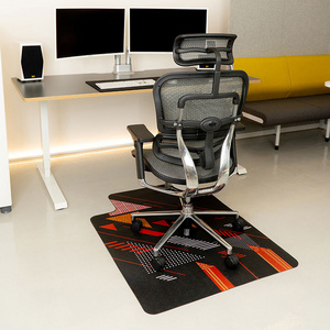 Eco-friendly Chair Black Mat Custom Carpet Anti-Slip Non-Toxic Plastic Protector Black Office Chair Mat for Hardwood Tile Floor