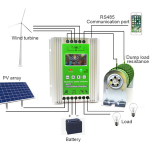 JNGE power Direct 300W-1500W Hybrid charge  MPPT Wind Solar Controller 12V 24V 48V Charging Regulator for home solar system