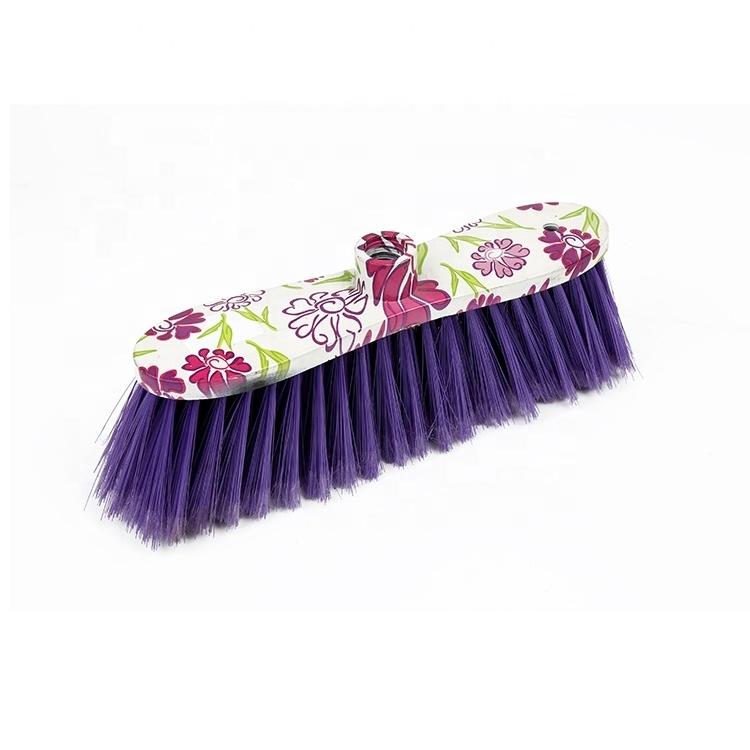 8277F flower printing plastic broom sweeping soft brush