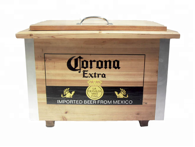 Hot sale corona wooden cooler box