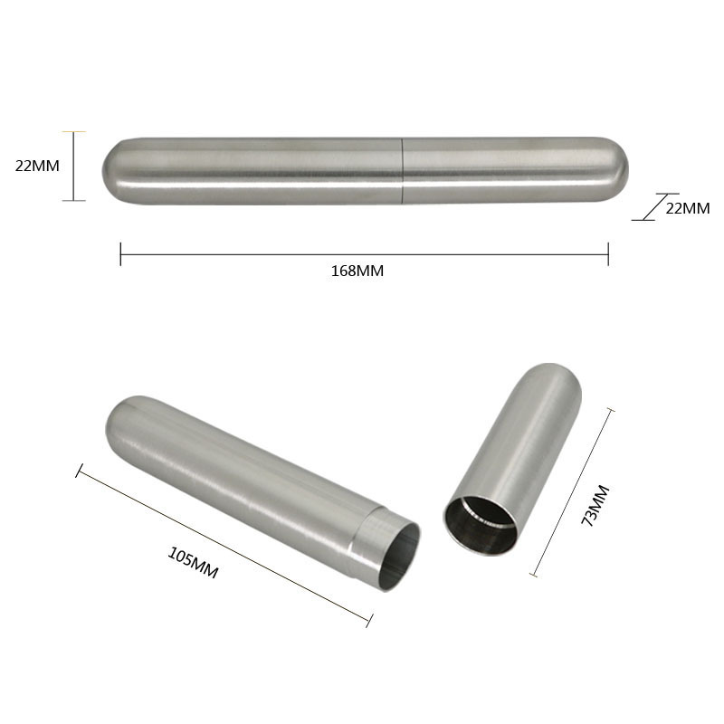 Wholesale Custom logo Portable Stainless steel Cigar Tube