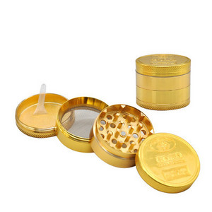 HOT-selling pocket size 40mm-4 Portable cute Gold coin spice crusher metal hand tobacco herb grinder